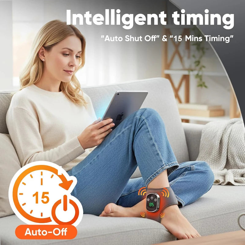Electric Heat & Vibration Ankle Massager (Heated Wrap/Brace)
