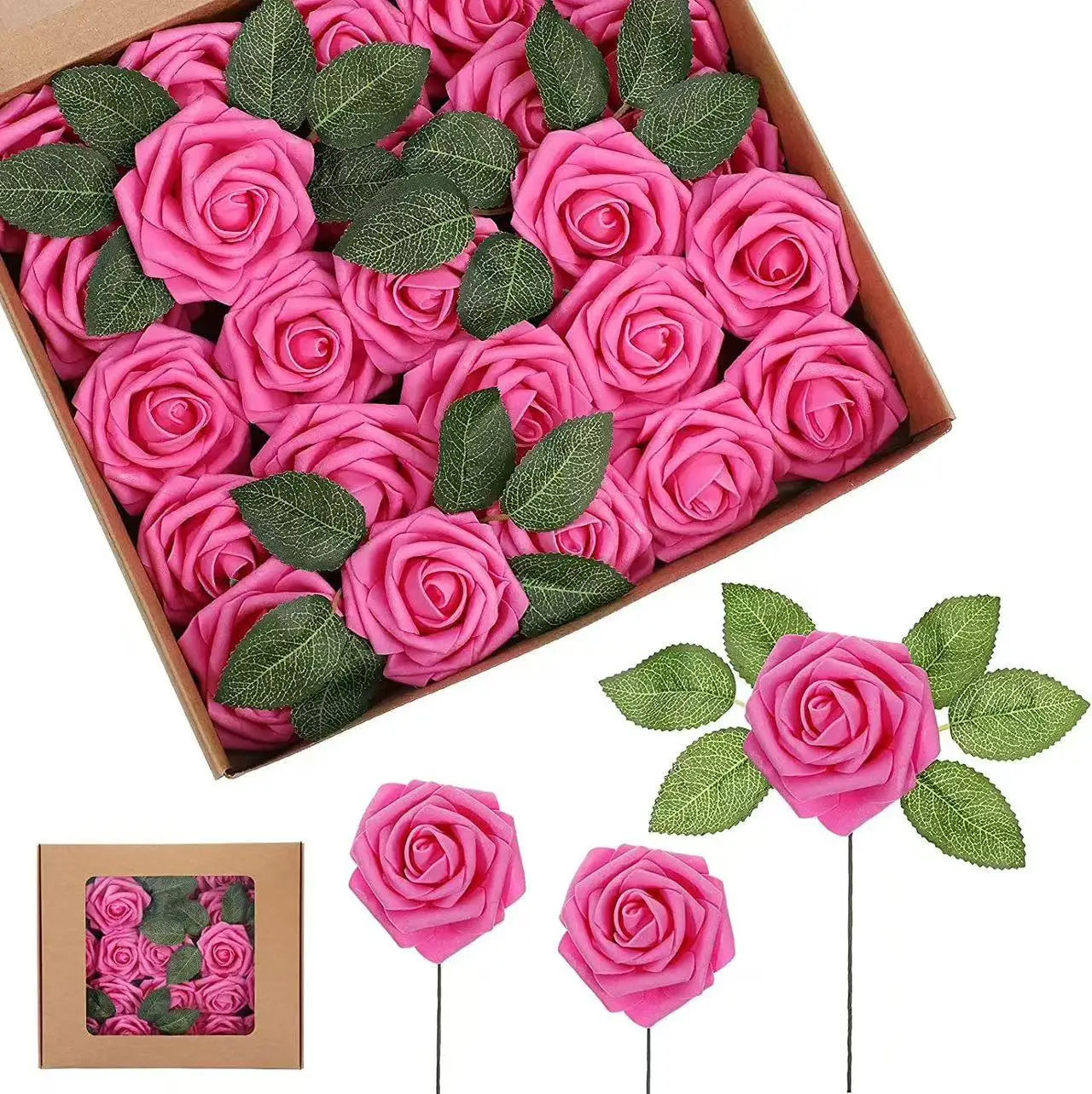 Rose Artificial Foam Flowers (10–100 pcs) — Wedding, Centerpieces & Gifts