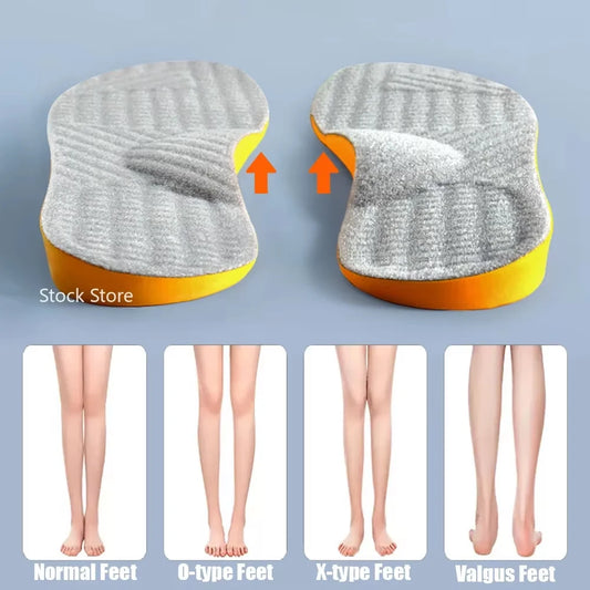 Arch Support Orthopedic Insoles (Flat Foot Correction, X/O Valgus) — Women/Men/Children