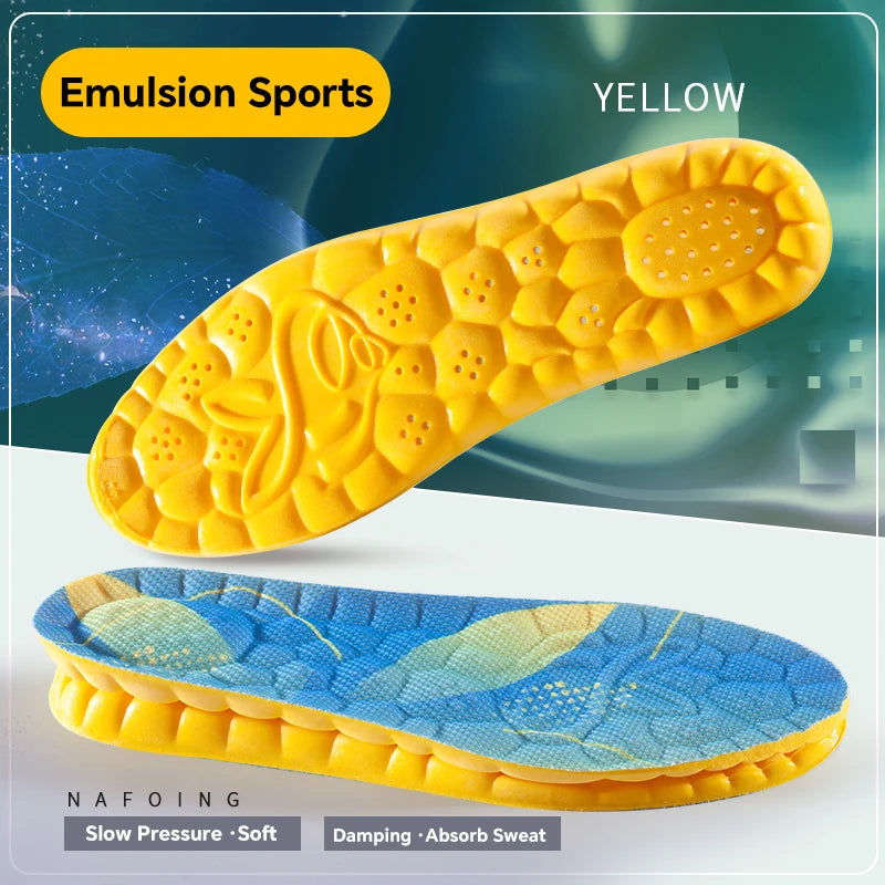 4D Cloud Sports Insoles (PU, Shock Absorbing, Breathable) — Running & Orthopedic Care