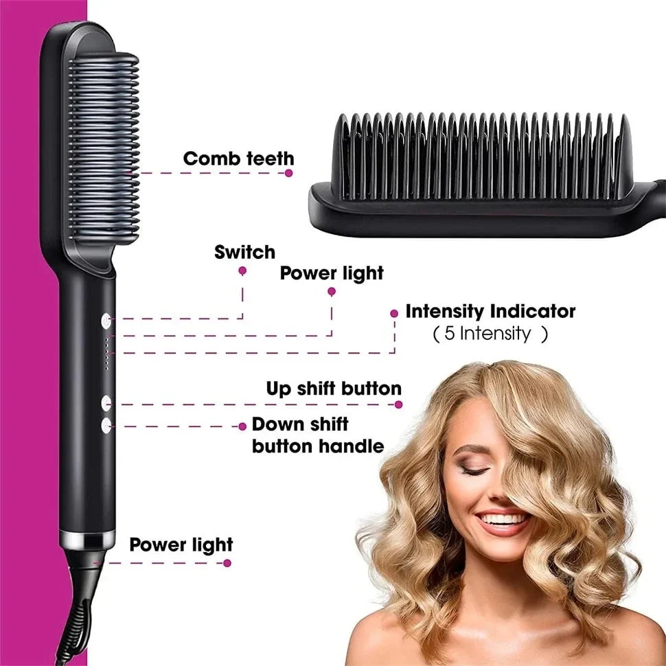Professional Thermostatic Hair Straightening Brush