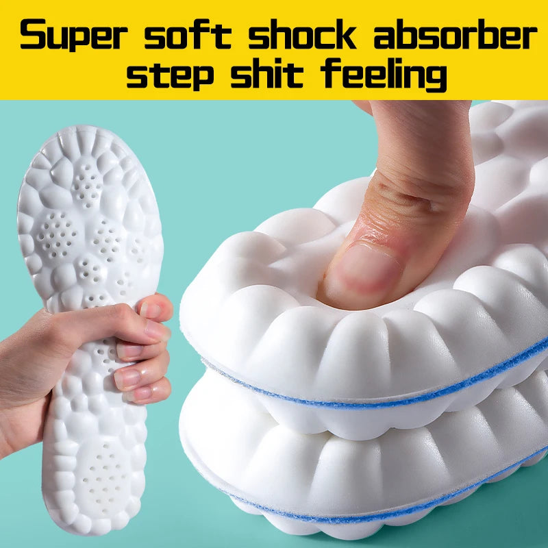 4D Cloud Sports Insoles (PU, Shock Absorbing, Breathable) — Running & Orthopedic Care
