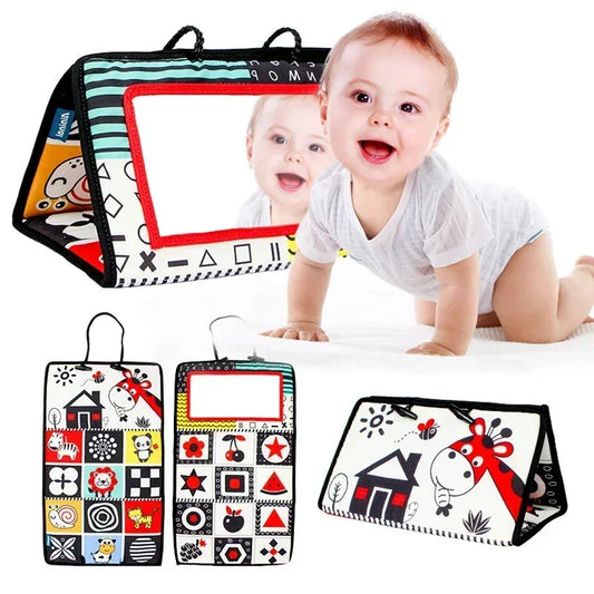 Black & White Tummy Time Sensory Floor Mirror