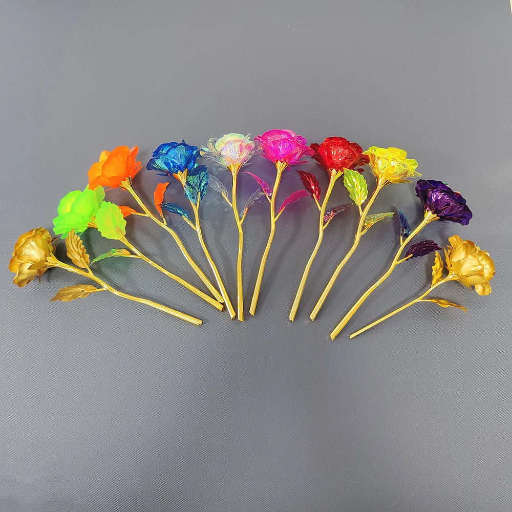 Gold Foil Artificial Rose (24K Look) — Wedding/Valentine’s/Mother’s Day Decor