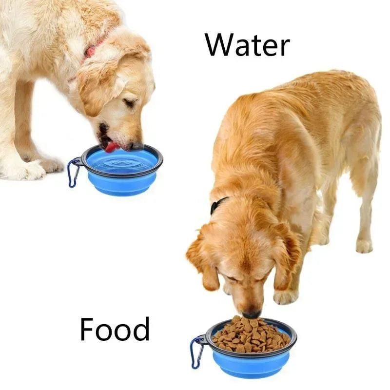 350ML Foldable Silicone Pet Travel Bowl with Carabiner
