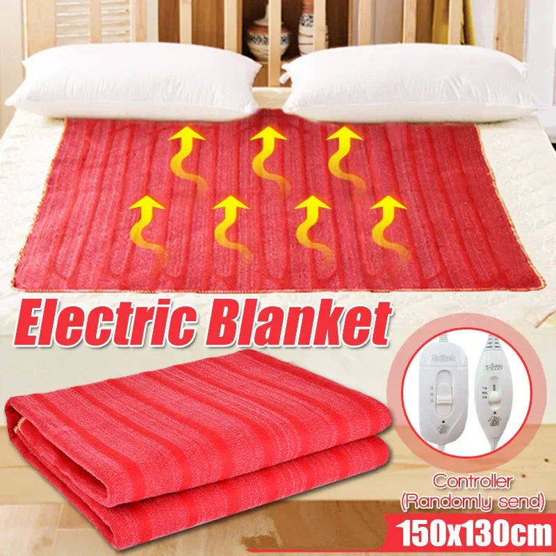 150×70cm / 150×130cm Electric Heating Blanket (220V, Thermostat) — Winter