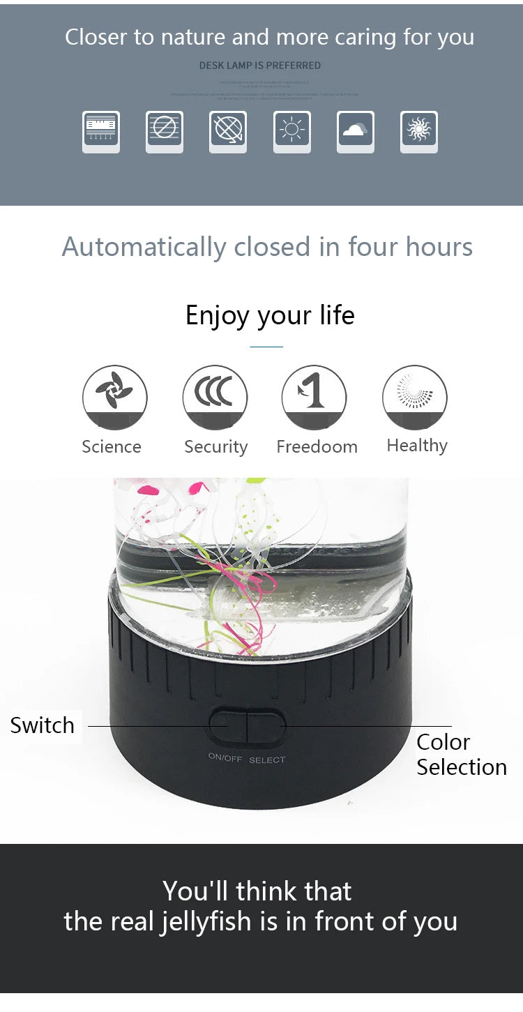 Remote Control Color Changing Jellyfish Lamp