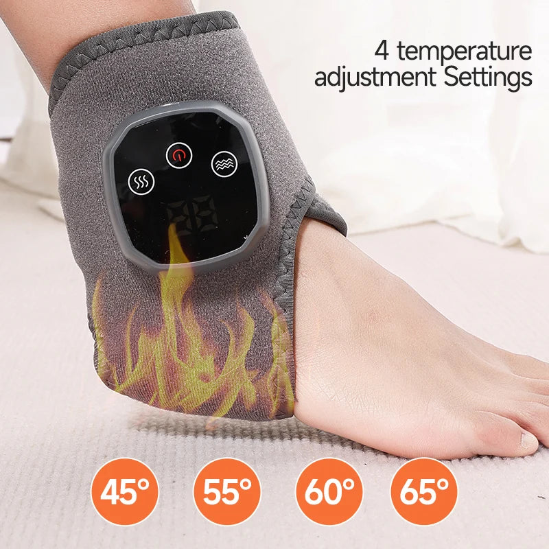 Electric Heat & Vibration Ankle Massager (Heated Wrap/Brace)