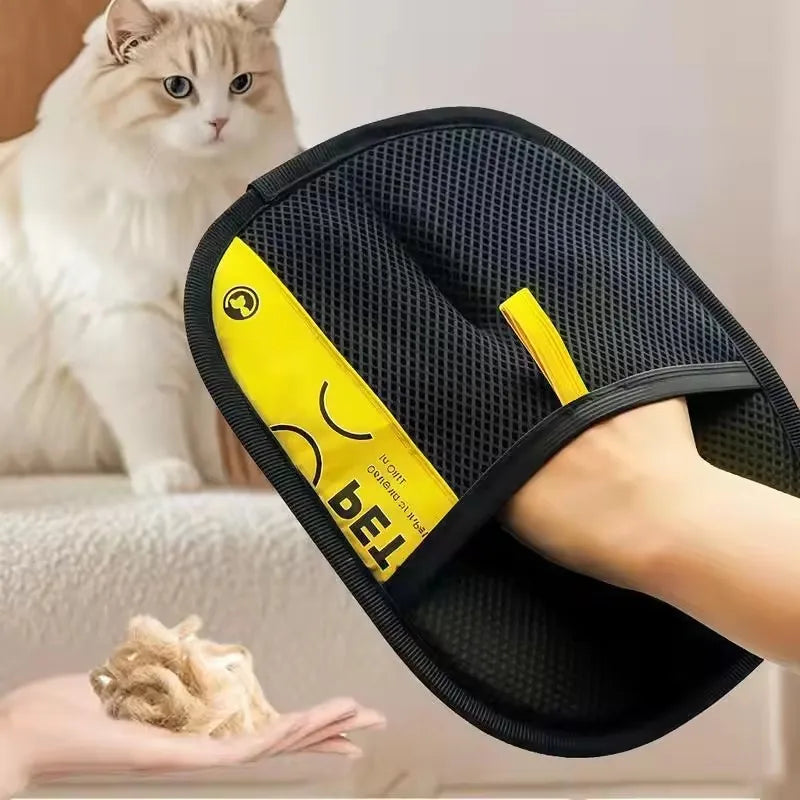 2-in-1 Reusable Pet Hair Remover Glove & Lint Roller Brush