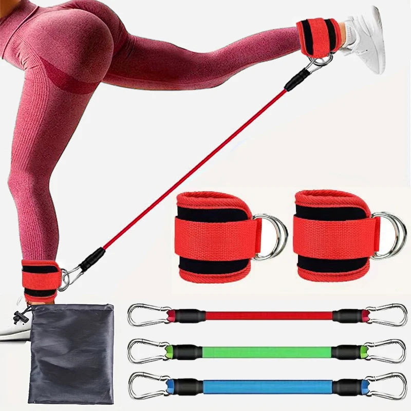 Resistance Band Set (Ankle Straps, Fitness Yoga Elastic Bands for Home Gym)