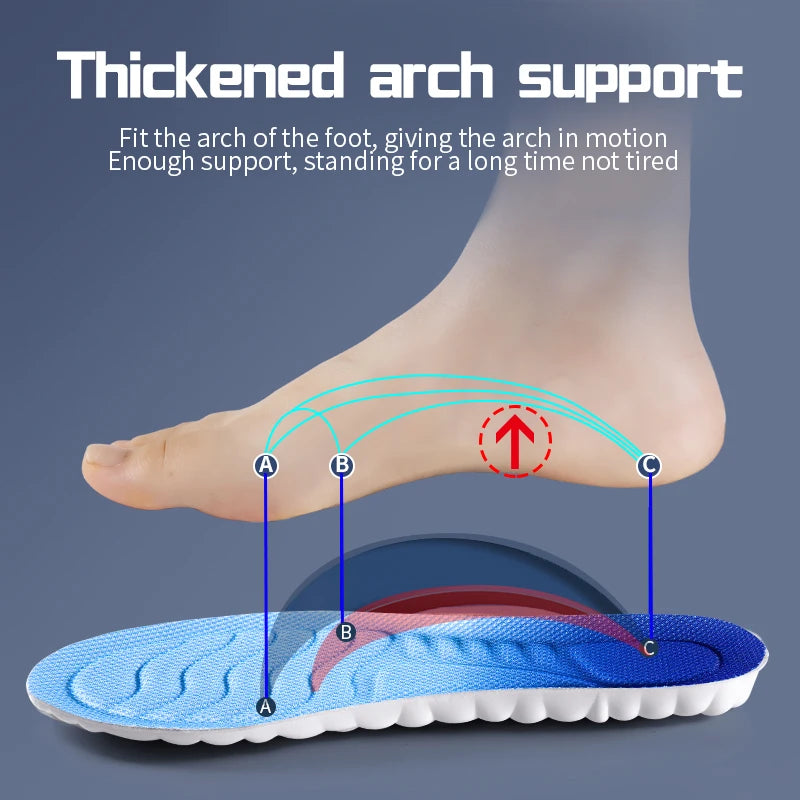 4D Cloud Sports Insoles (PU, Shock Absorbing, Breathable) — Running & Orthopedic Care