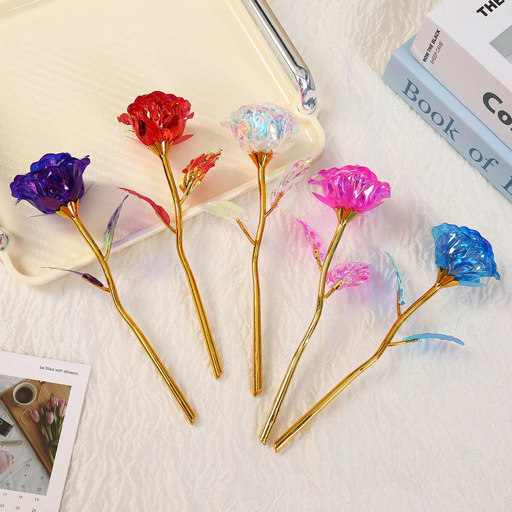 Gold Foil Artificial Rose (24K Look) — Wedding/Valentine’s/Mother’s Day Decor