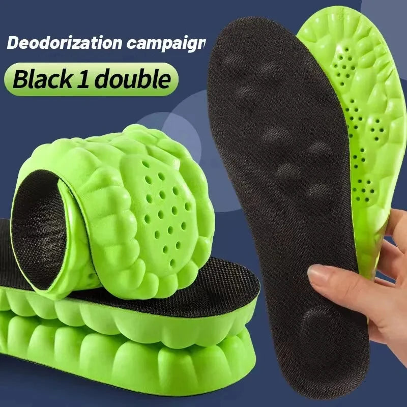 4D Cloud Sports Insoles (PU, Shock Absorbing, Breathable) — Running & Orthopedic Care