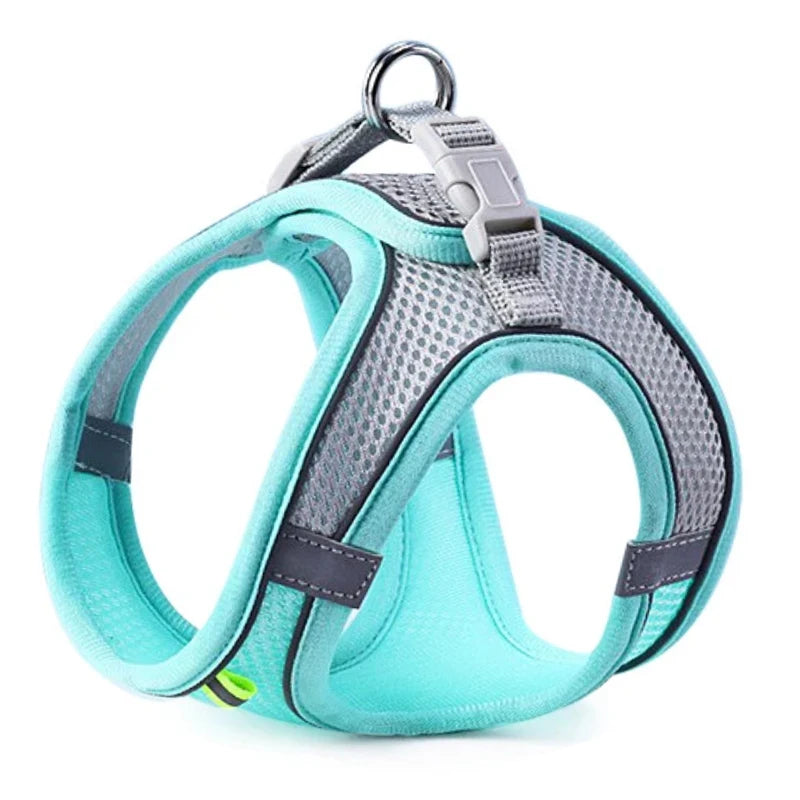 Reflective & Breathable Adjustable Pet Harness Vest with Leash Set