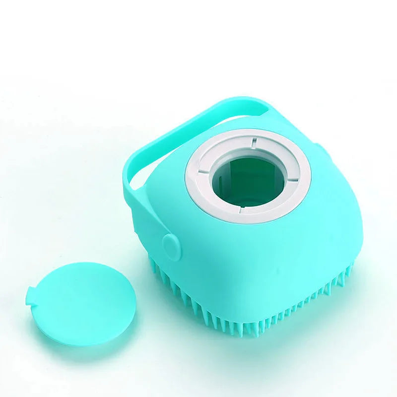 Silicone Pet Bath Massage Brush - Soft Grooming Tool for Dogs & Cats
