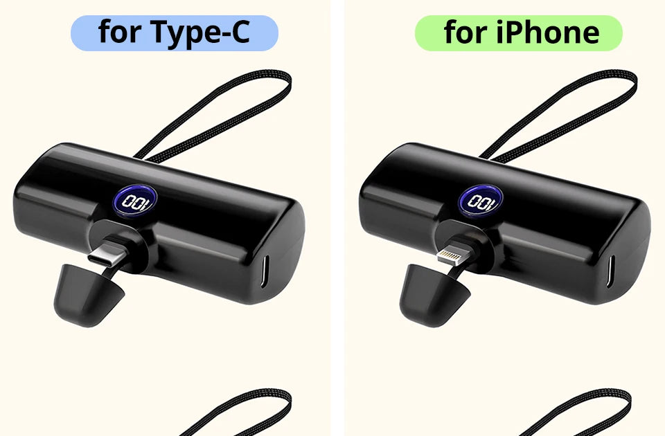 Portable Charger with Built-in Plug - PD Fast Charging
