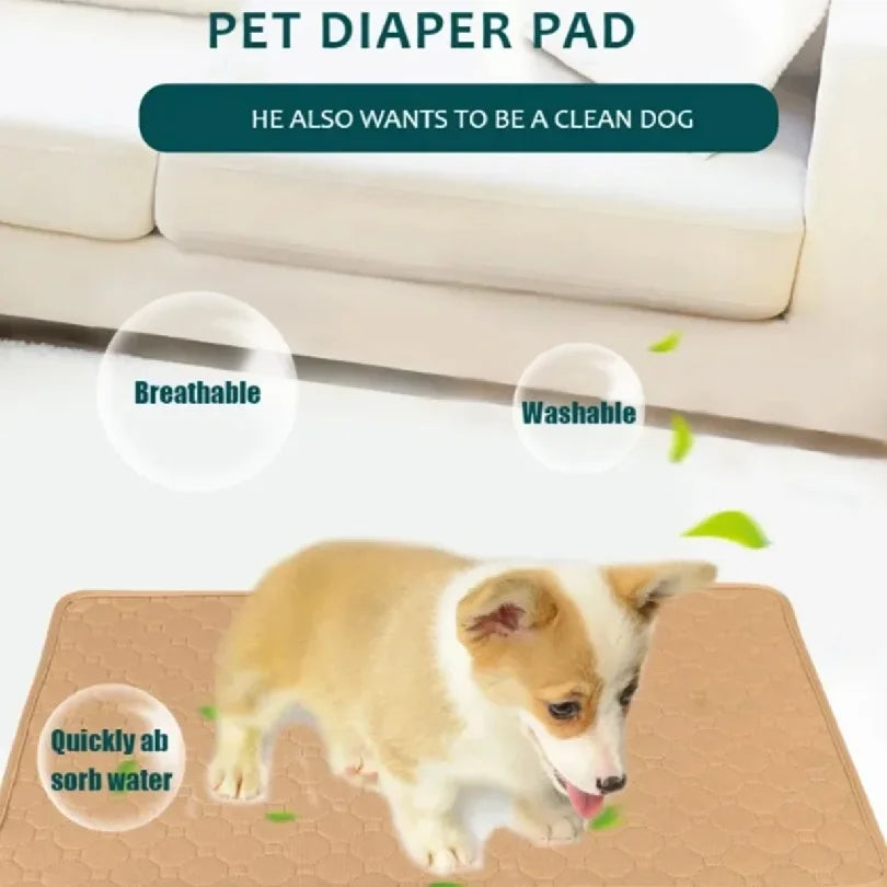 Reusable Washable Dog Pee Pad - Waterproof & Absorbent Training Mat