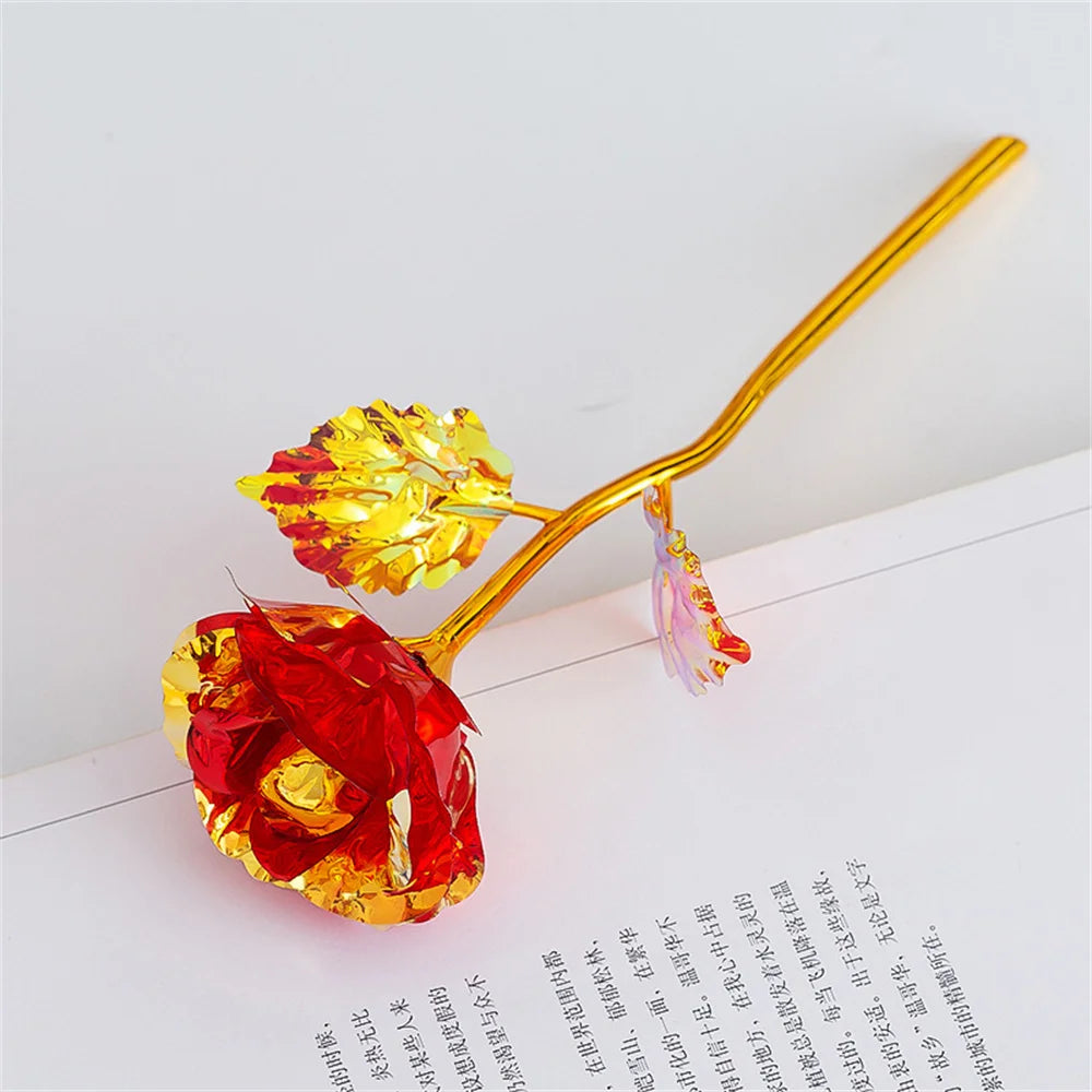 Gold Foil Artificial Rose (24K Look) — Wedding/Valentine’s/Mother’s Day Decor