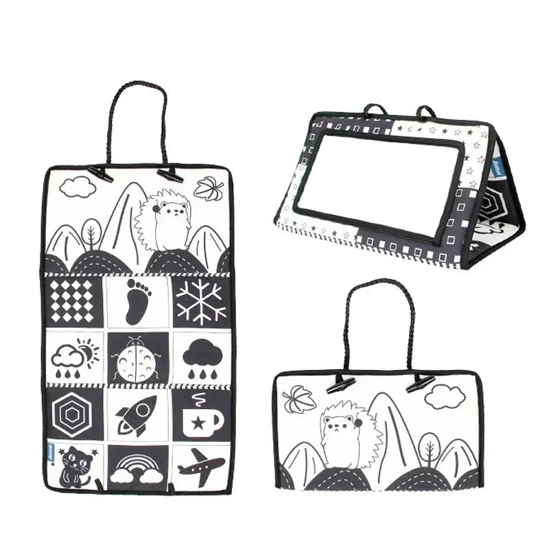 Black & White Tummy Time Sensory Floor Mirror