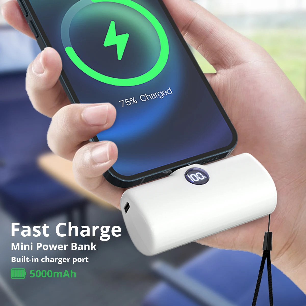 Portable Charger with Built-in Plug - PD Fast Charging