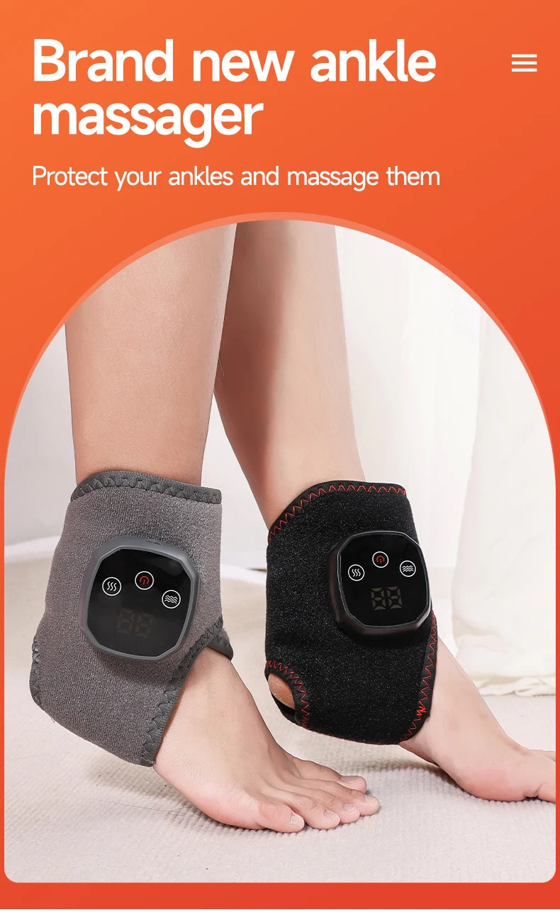 Electric Heat & Vibration Ankle Massager (Heated Wrap/Brace)