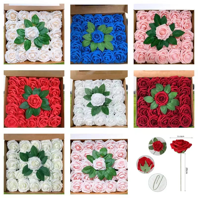 Rose Artificial Foam Flowers (10–100 pcs) — Wedding, Centerpieces & Gifts