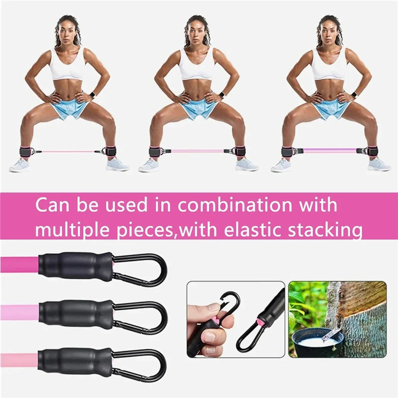 Resistance Band Set (Ankle Straps, Fitness Yoga Elastic Bands for Home Gym)