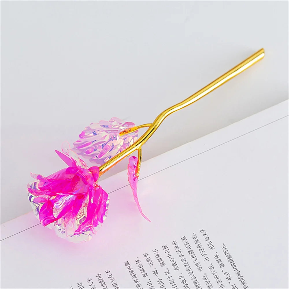 Gold Foil Artificial Rose (24K Look) — Wedding/Valentine’s/Mother’s Day Decor