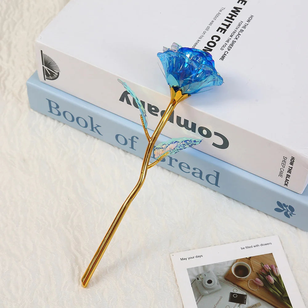 Gold Foil Artificial Rose (24K Look) — Wedding/Valentine’s/Mother’s Day Decor