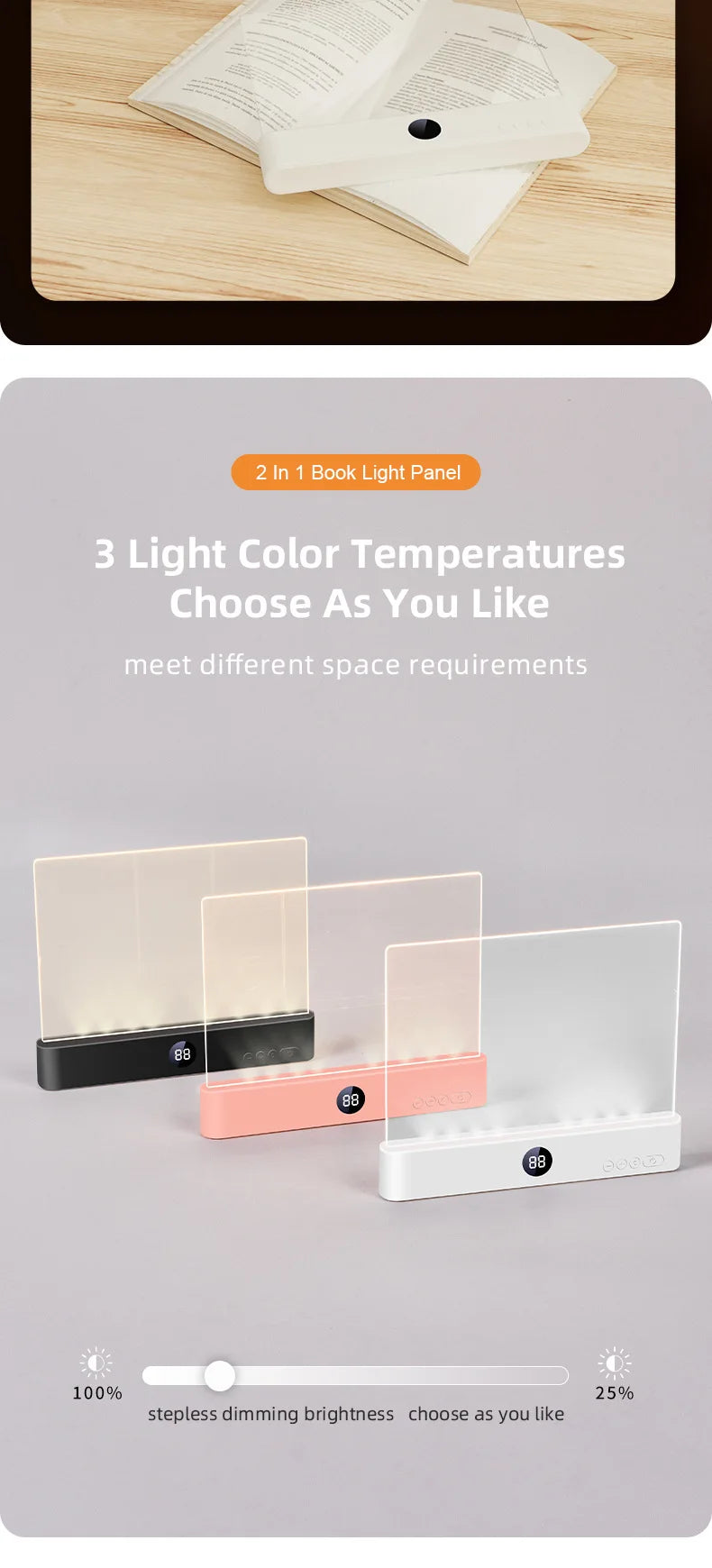 Smart LED Flat Reading Light - Eye-Friendly