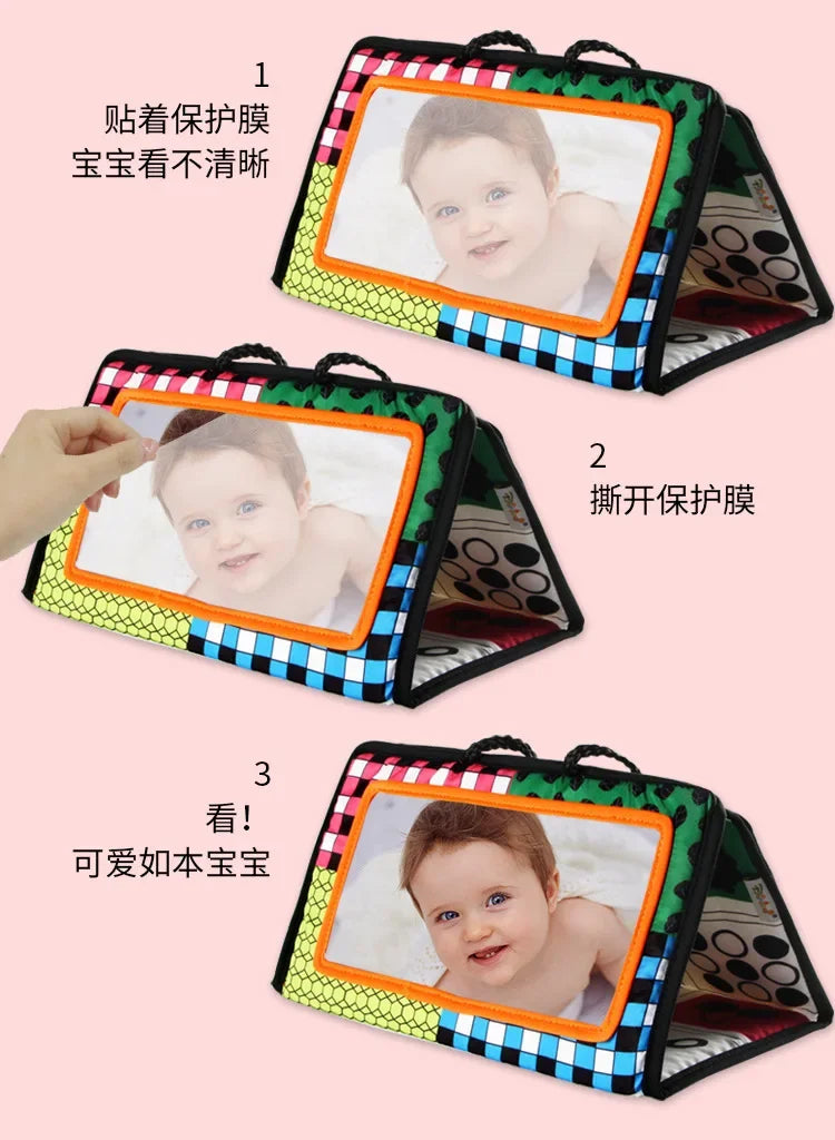 Black & White Tummy Time Sensory Floor Mirror