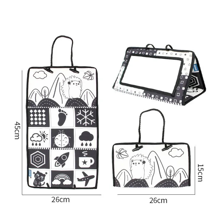 Black & White Tummy Time Sensory Floor Mirror