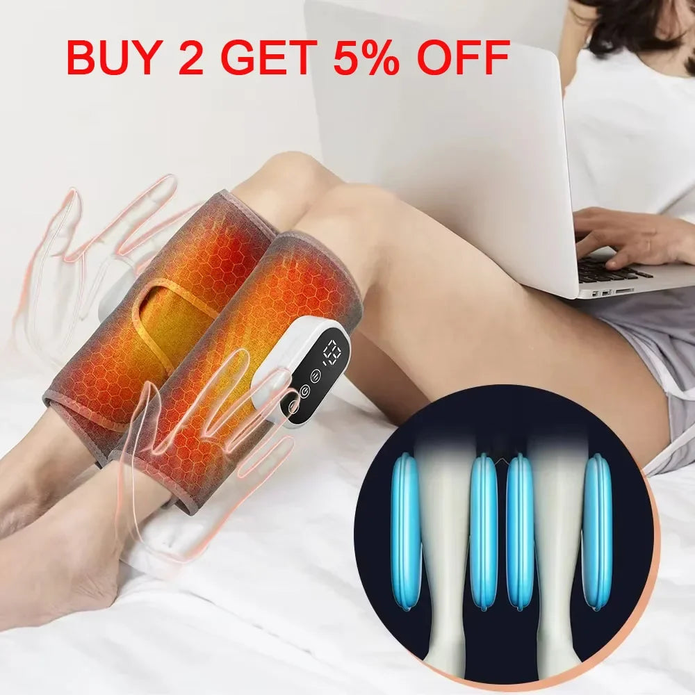 Cordless 360° Airbag Compression Leg Massager (3 Modes, Heating)
