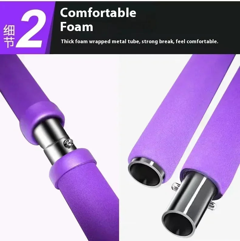 Adjustable Pilates Bar with Resistance Bands