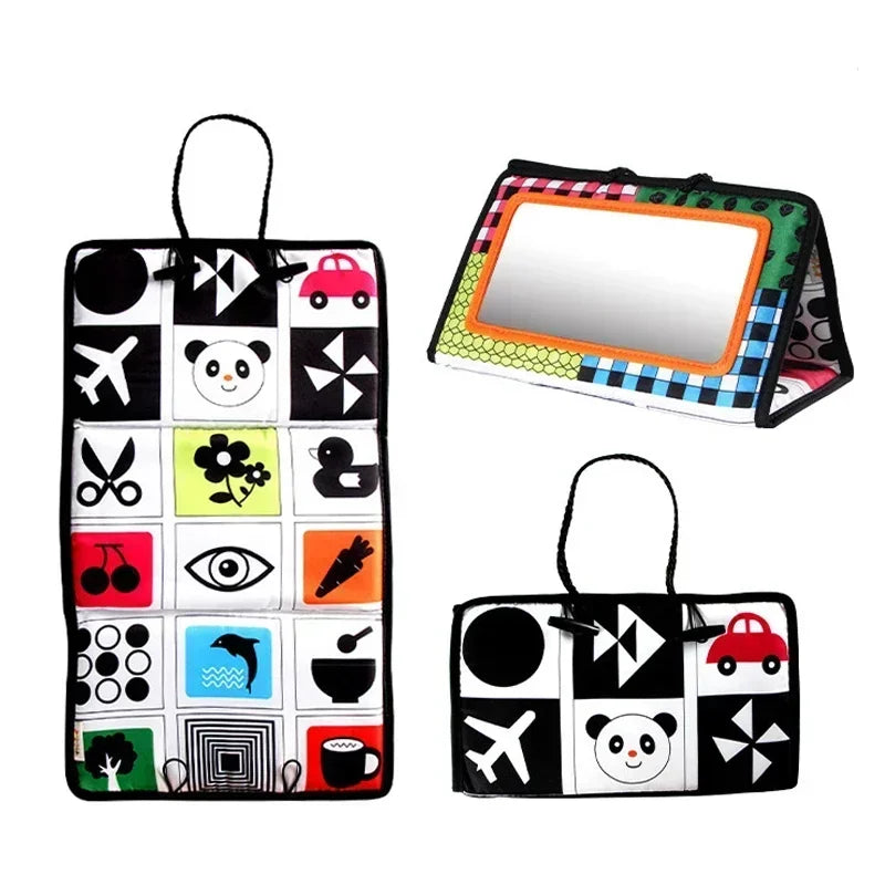 Black & White Tummy Time Sensory Floor Mirror