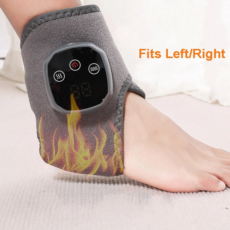Electric Heat & Vibration Ankle Massager (Heated Wrap/Brace)