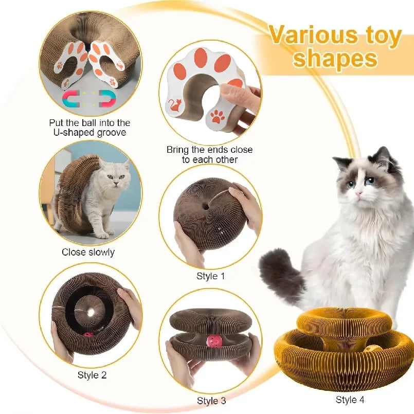 Foldable Magic Organ Cat Scratching Board & Interactive Toy