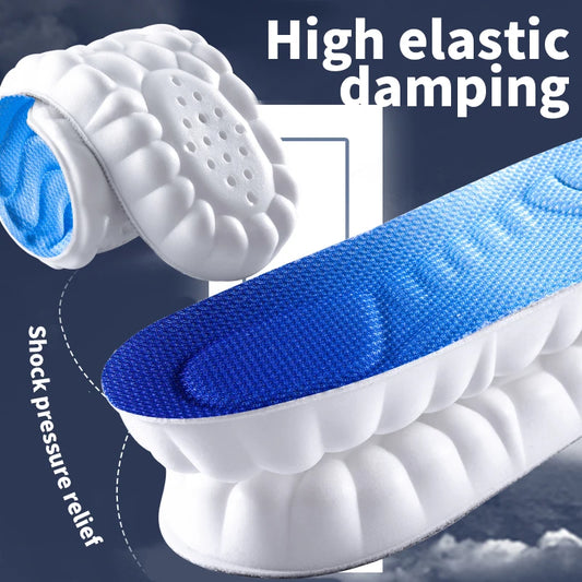 4D Cloud Sports Insoles (PU, Shock Absorbing, Breathable) — Running & Orthopedic Care