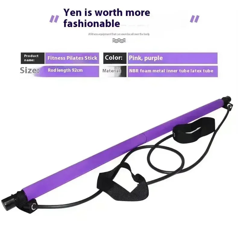 Adjustable Pilates Bar with Resistance Bands