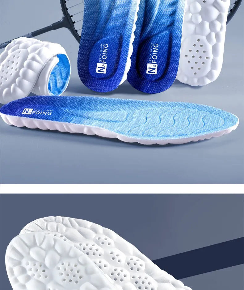 4D Cloud Sports Insoles (PU, Shock Absorbing, Breathable) — Running & Orthopedic Care